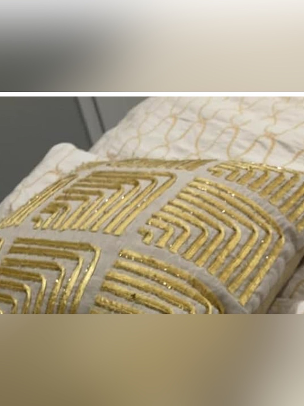 West elm Beaded Beige Gold Pillow Cover 18x18 inches Neutral Accent Pillow Decor